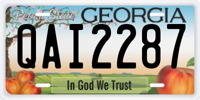 GA license plate QAI2287