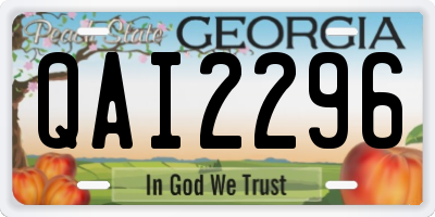 GA license plate QAI2296