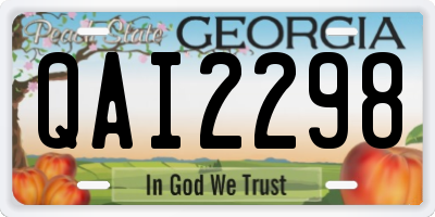 GA license plate QAI2298