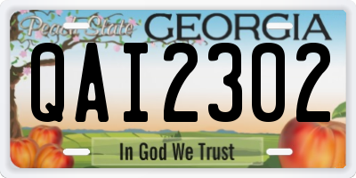 GA license plate QAI2302