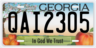 GA license plate QAI2305