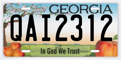 GA license plate QAI2312