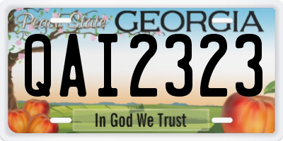 GA license plate QAI2323