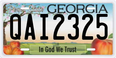 GA license plate QAI2325