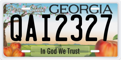 GA license plate QAI2327