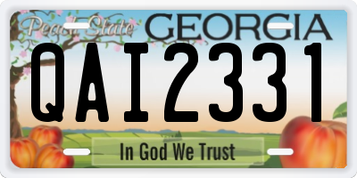 GA license plate QAI2331