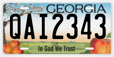 GA license plate QAI2343