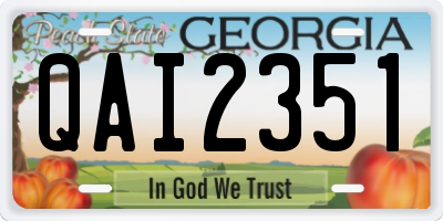 GA license plate QAI2351