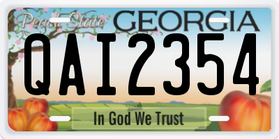 GA license plate QAI2354