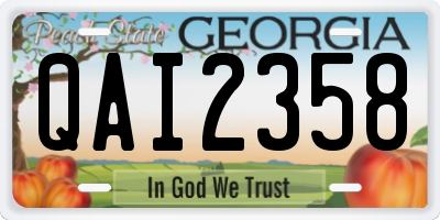 GA license plate QAI2358