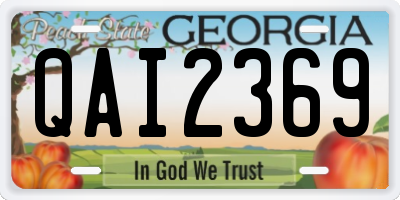 GA license plate QAI2369