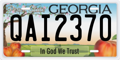 GA license plate QAI2370