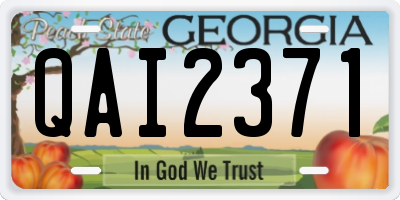 GA license plate QAI2371