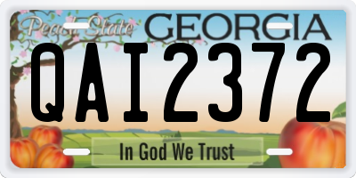 GA license plate QAI2372
