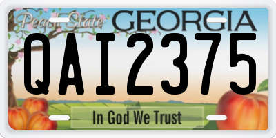 GA license plate QAI2375