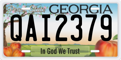 GA license plate QAI2379