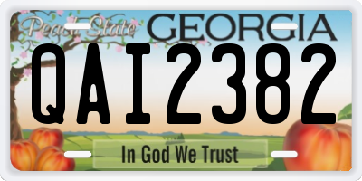 GA license plate QAI2382