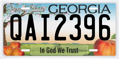 GA license plate QAI2396