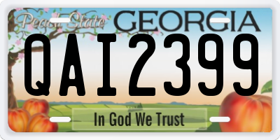 GA license plate QAI2399