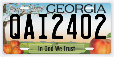 GA license plate QAI2402