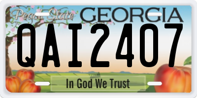 GA license plate QAI2407