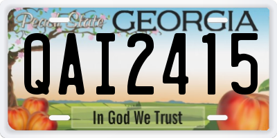 GA license plate QAI2415