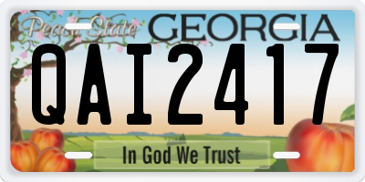 GA license plate QAI2417