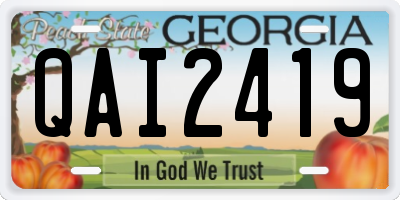 GA license plate QAI2419
