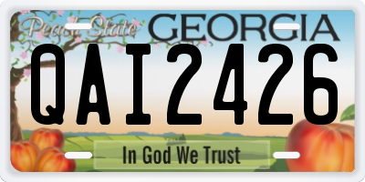 GA license plate QAI2426