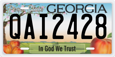GA license plate QAI2428