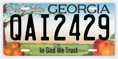 GA license plate QAI2429