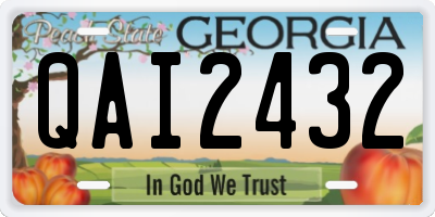 GA license plate QAI2432