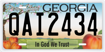 GA license plate QAI2434