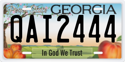 GA license plate QAI2444