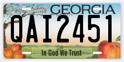 GA license plate QAI2451