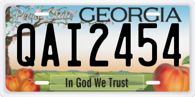 GA license plate QAI2454
