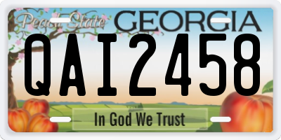 GA license plate QAI2458