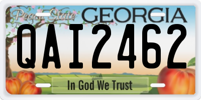 GA license plate QAI2462