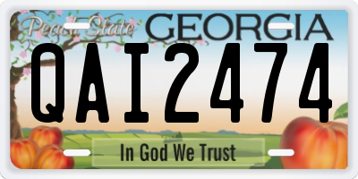 GA license plate QAI2474