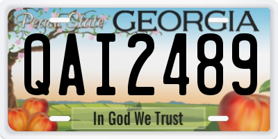 GA license plate QAI2489
