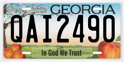 GA license plate QAI2490