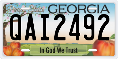 GA license plate QAI2492