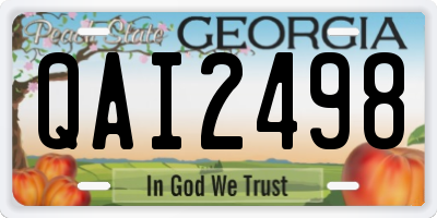 GA license plate QAI2498