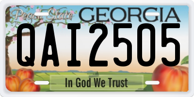 GA license plate QAI2505
