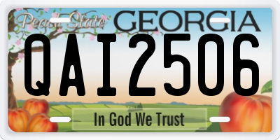 GA license plate QAI2506