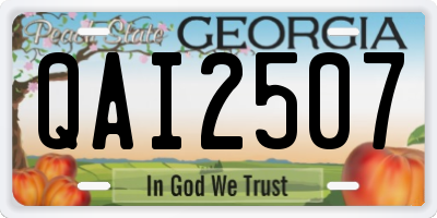 GA license plate QAI2507