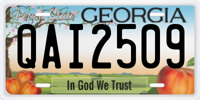 GA license plate QAI2509