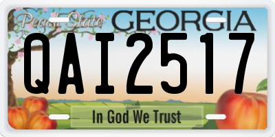 GA license plate QAI2517