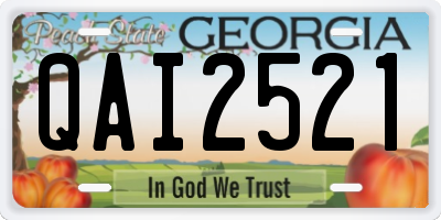 GA license plate QAI2521