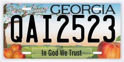 GA license plate QAI2523